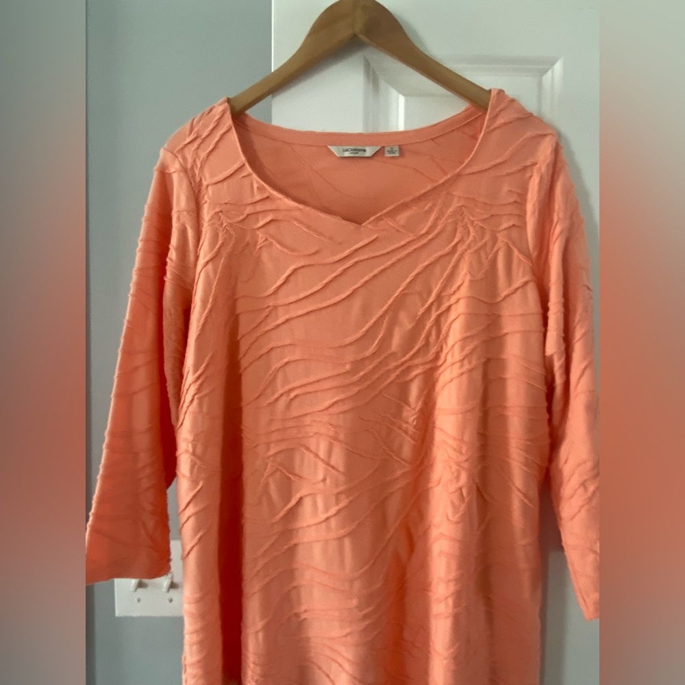 Liz Claiborne New York plus size 1X. Color is A peachy color.
